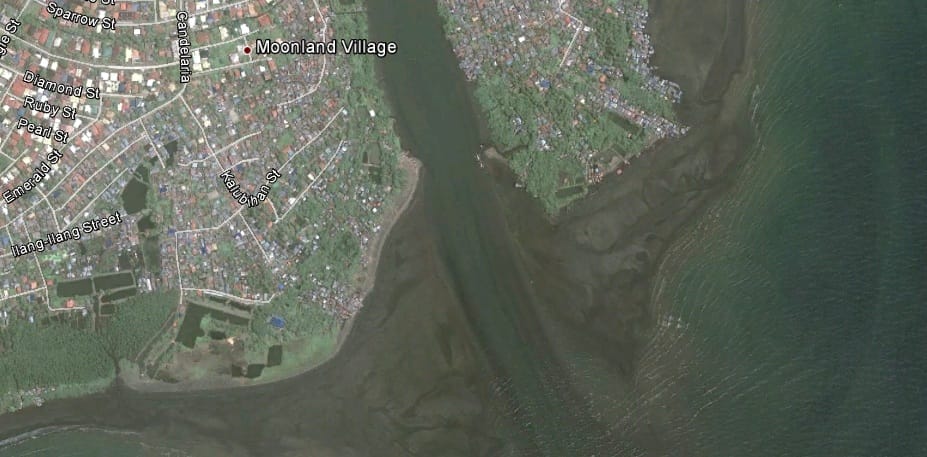Davao River mouth from space.