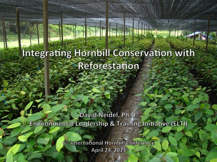 6th International Hornbill Conference, Dr. David Neidel, slide 1