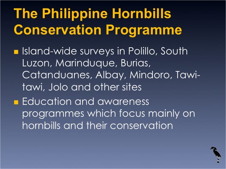 Dr. William Oliver,  6th International Hornbill Conference - Slide 19