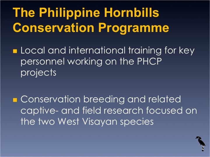 Dr. William Oliver,  6th International Hornbill Conference - Slide 20