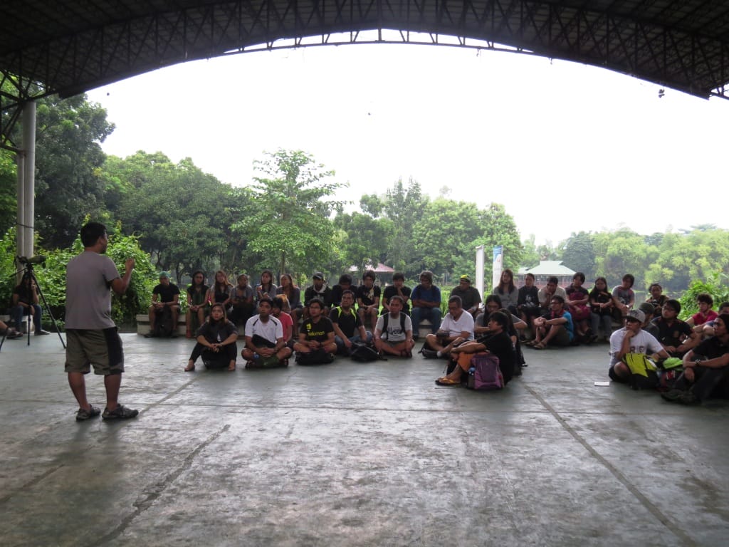 Jops giving the introduction to the birding activity in NAPW. Photo by Maia Tanedo