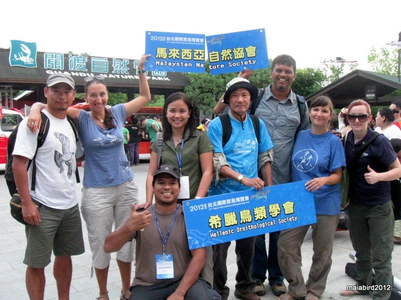 At the 2012 Taipei Bird Fair with friends from Malaysia, Taiwan, Greece, and New Zealand. Photo from Maia Tanedo
