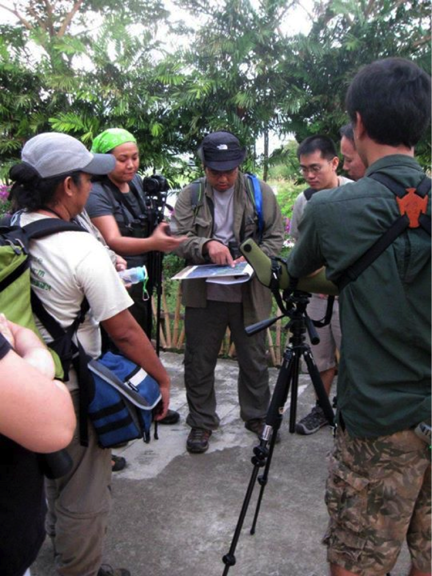 WBCP members serious during an annual Asian Waterbird Census. Photo by Maia Tanedo.