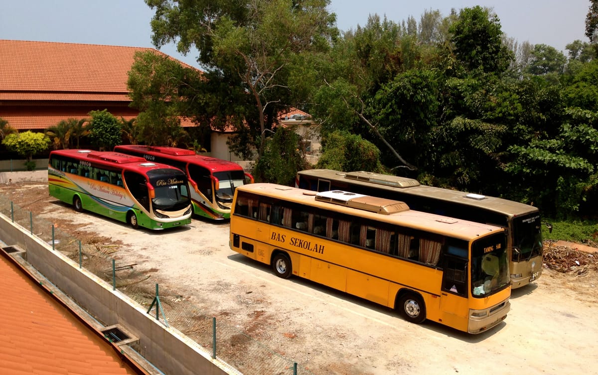 school buses that had brought students from different schools