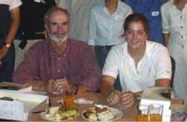 Bob Kennedy with his daughter in Manila in 2003 for the launching of the book at the Museum of the Filipino People (photo from the WBCP website)