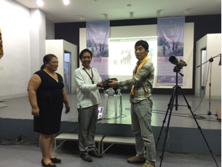 Donation of 3 new pairs of Nikon binoculars and a spotting scope were presented to the NWU V.P. Liza Nicolas and Michael Calaramo by Seiichi Dejima of the Nature Conservation Society of Japan. (3 Nikon binoculars & a spotting scope were also donated to the Cagayan State University), October 2015 