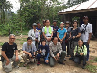 A sombre picture of the ARRCN, WBCP members and CSU personnel at the old CSU site in Sanchez Mira, prior to the release of an injured Grey- faced Buzzard. 